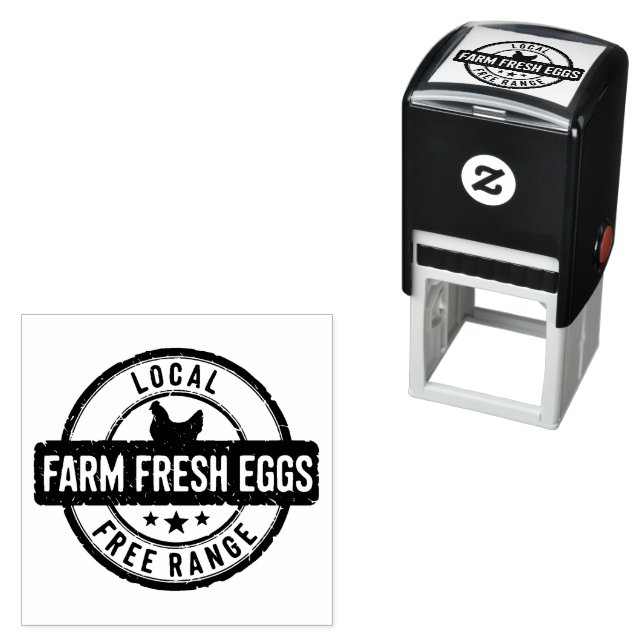 Local Farm Fresh Free Range Eggs Self Inking Stamp (In Situ)