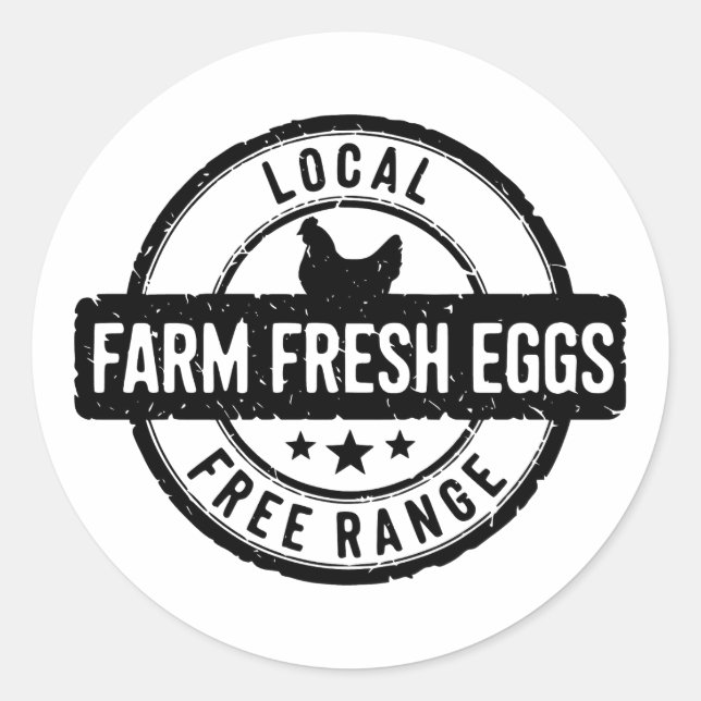 Local Farm Fresh Free Range Eggs Sticker (Front)
