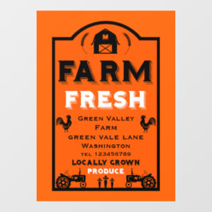 Local Farm Produce Marketing Window Cling