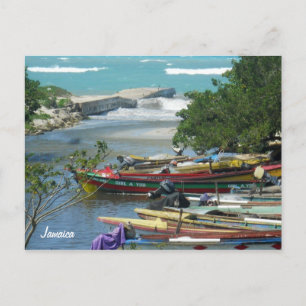 Local Fishing Boats Negril River Jamaica Photo Postcard