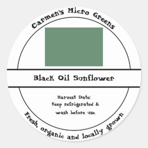 Local Grown Garden Fresh Organic Microgreens Label