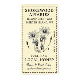 Local Honey 2 x 3.75" Aster Yellow Dashed Border