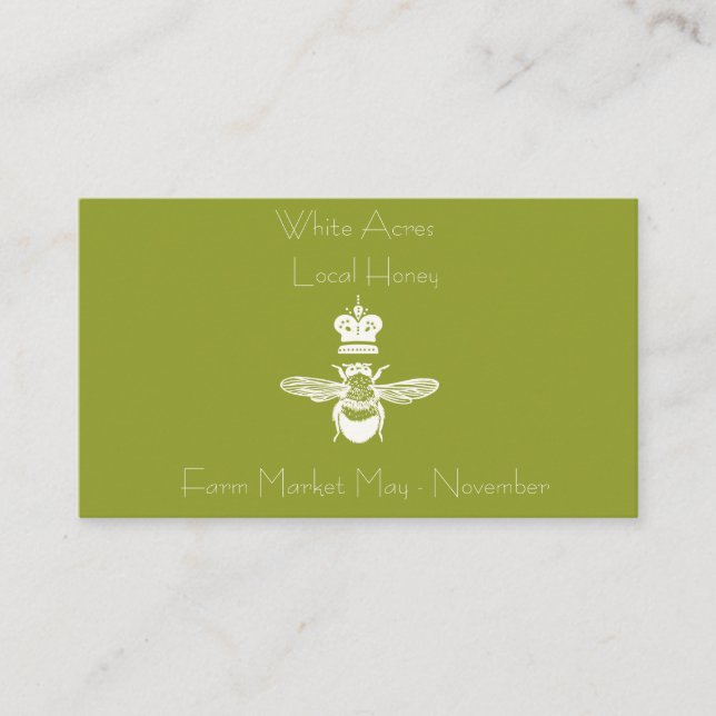 Local Honey Queen Bee Business Card (Front)