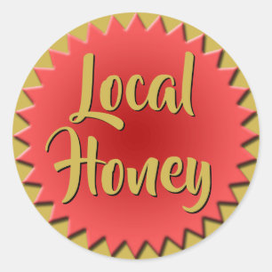 Local Honey Script Starburst Classic Round Sticker