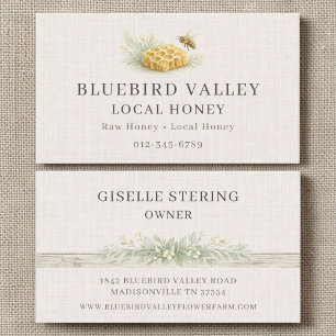 Local Honey Shabby Chic Linen Country Business Card