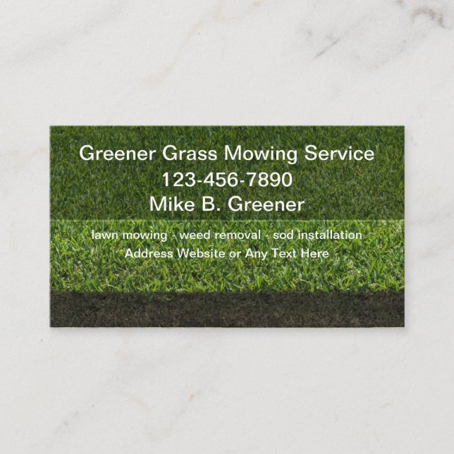 Local Lawn Service Best Business Cards (Front)