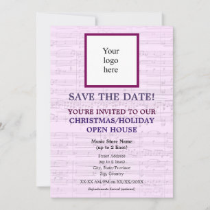 Local Music Store Logo Christmas II Open House Save The Date