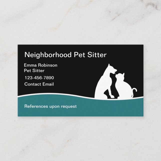 Local Neighbourhood Pet Sitter Business Cards (Front)