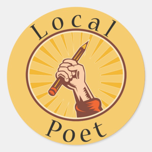 Local Poet Round Book Cover Sticker (Front)