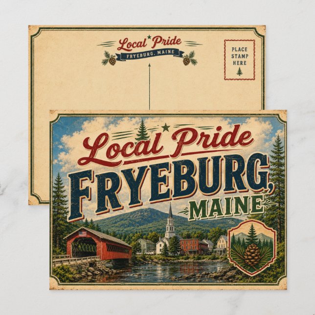 Local Pride in Fryeburg Maine Postcard (Front/Back)