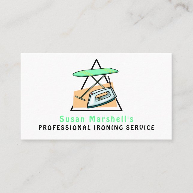 Local Professional Ironing Service Business Card (Front)