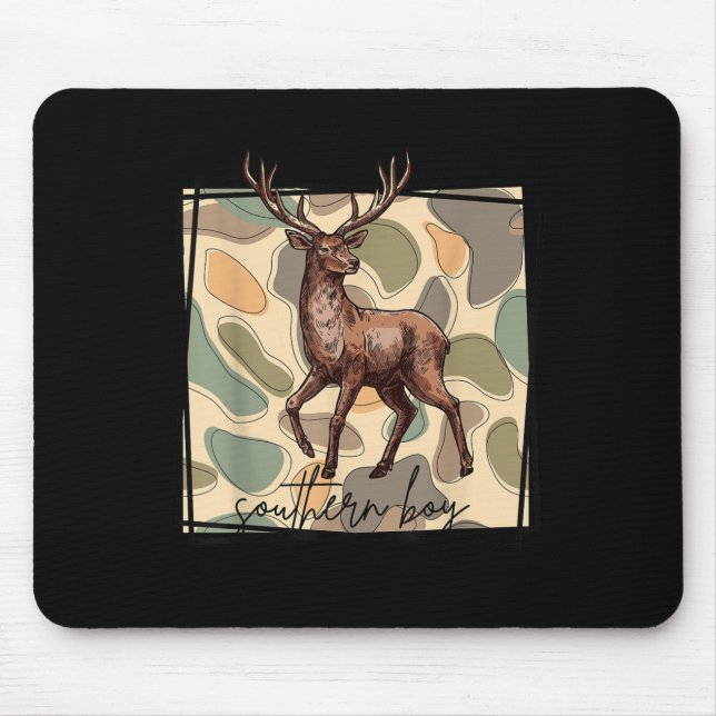 Local Southern Boy Deer Hunting Camo Outdoor Vinta Mouse Mat (Front)
