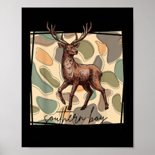 Local Southern Boy Deer Hunting Camo Outdoor Vinta Poster