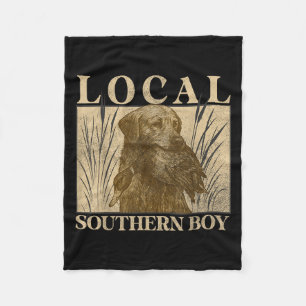 Local Southern Boy Duck Hunting Black Lab Outdoor  Fleece Blanket