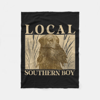 Local Southern Boy Duck Hunting Black Lab Outdoor Fleece Blanket