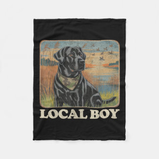 Local Southern Boy Duck Hunting Black Lab Outdoor Fleece Blanket