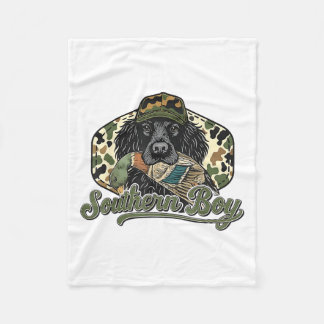 Local Southern Boy Duck Hunting Black Lab Outdoor  Fleece Blanket