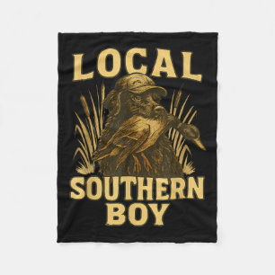 Local Southern Boy Duck Hunting Labrador Dog Rural Fleece Blanket