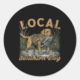 Local Southern Boy Duck Hunting Waterfowl Outdoor Classic Round Sticker