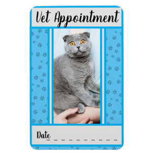 local Vet's Blue Appointment Card Magnet