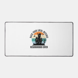 Local Witch Halloween Haunted House Retro Art Desk Mat