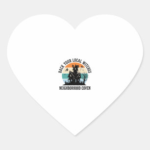 Local Witch Halloween Haunted House Retro Art Heart Sticker
