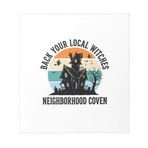 Local Witch Halloween Haunted House Retro Art Notepad