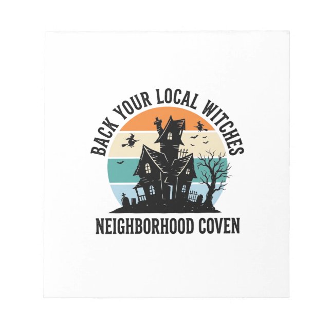 Local Witch Halloween Haunted House Retro Art Notepad (Front)