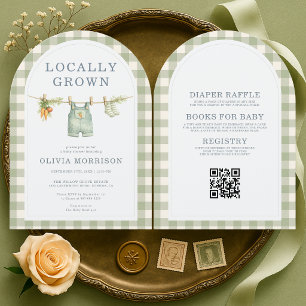 Locally Grown All in One Baby Shower Invitation