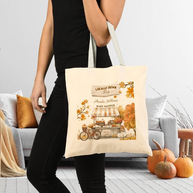Locally Grown Autumn Harvest Baby Shower Tote Bag (Creator Uploaded)
