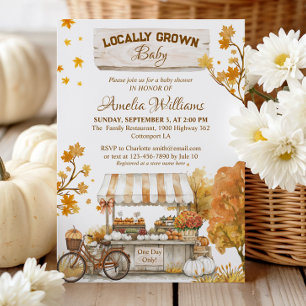 Locally Grown Baby Autumn Farmers Market Invitation