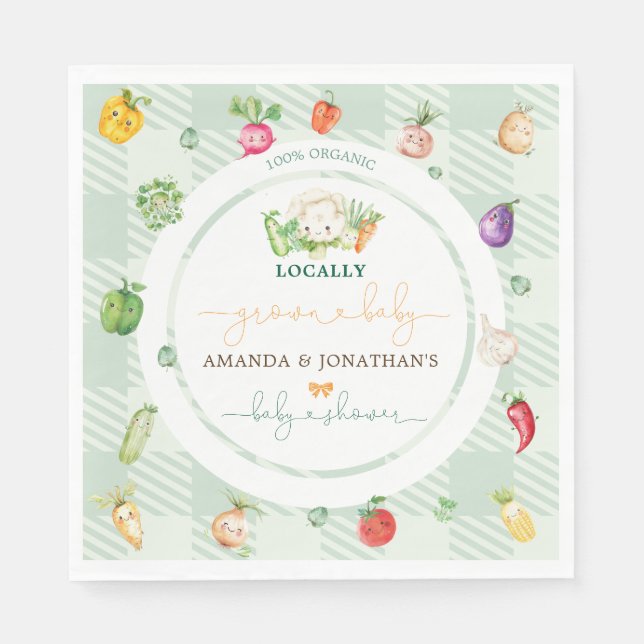Locally Grown Baby  Baby Shower Napkin (Front)