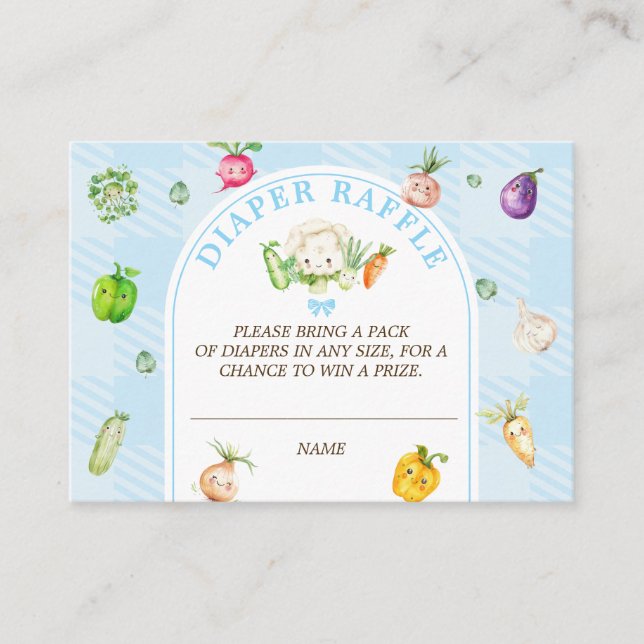 Locally Grown Baby Blue Diaper Raffle  Enclosure Card (Front)