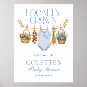 Locally Grown Baby Boy Farmers Market Welcome Poster