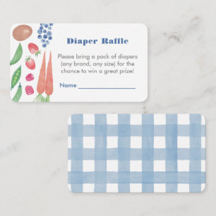 Locally Grown Baby Boy Shower Diaper Raffle Enclosure Card