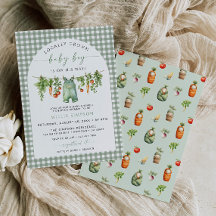 Locally Grown Baby Boy Shower Invitation Green