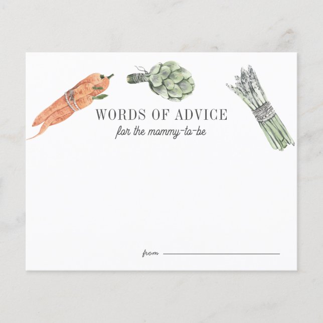 Locally Grown Baby Farmers Market Advice Card (Front)