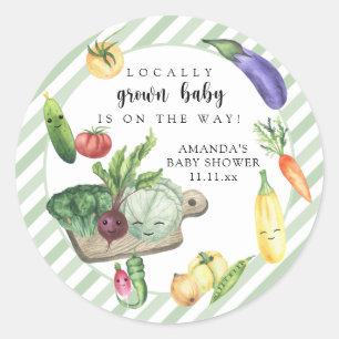 Locally Grown Baby Farmers Market Baby Shower Classic Round Sticker