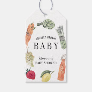 Locally Grown Baby Farmers Market Baby Shower Gift Tags