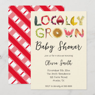 Locally Grown Baby Farmer's Market Baby Shower Invitation
