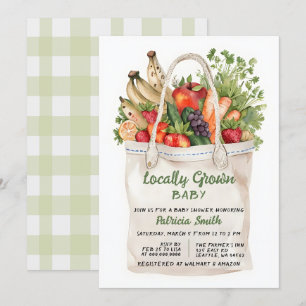 Locally Grown Baby Farmers Market Baby Shower Invitation