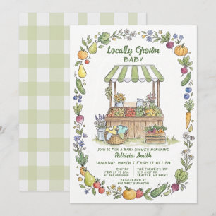 Locally Grown Baby Farmers Market Baby Shower Invitation