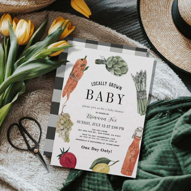 Locally Grown Baby Farmers Market Baby Shower Invitation (Creator Uploaded)