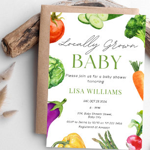 Locally Grown Baby Farmer's Market Baby Shower Invitation