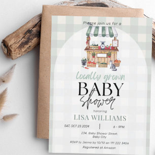 Locally Grown Baby Farmer's Market Baby Shower Invitation