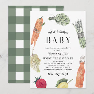 Locally Grown Baby Farmers Market Baby Shower Invitation