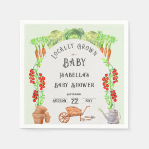 Locally Grown Baby , Farmer's Market  Baby Shower  Napkin