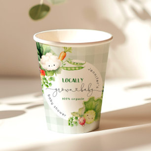 Locally grown baby Farmers market baby shower Paper Cups