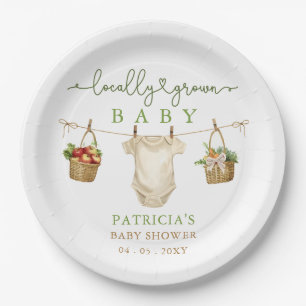 Locally Grown Baby Farmers Market Baby Shower Paper Plate
