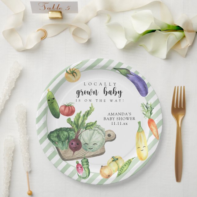 Locally Grown Baby Farmers Market Baby Shower Paper Plate (Wedding)